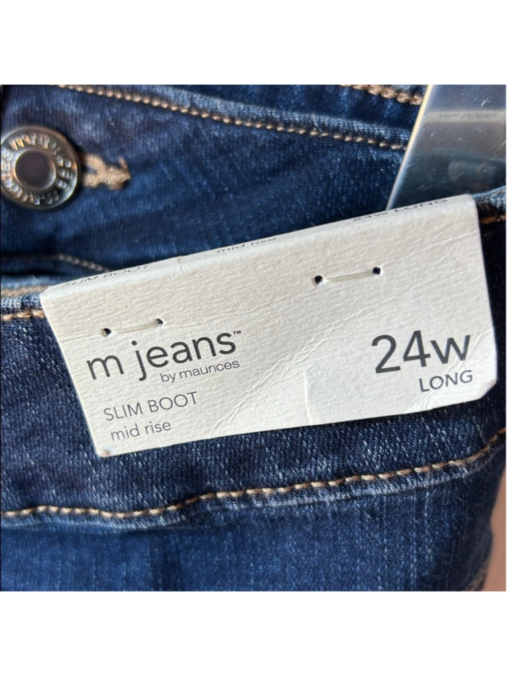 m jeans by maurices Classic Slim Boot Mid Rise Jean size 24W Long - Picture 3 of 10